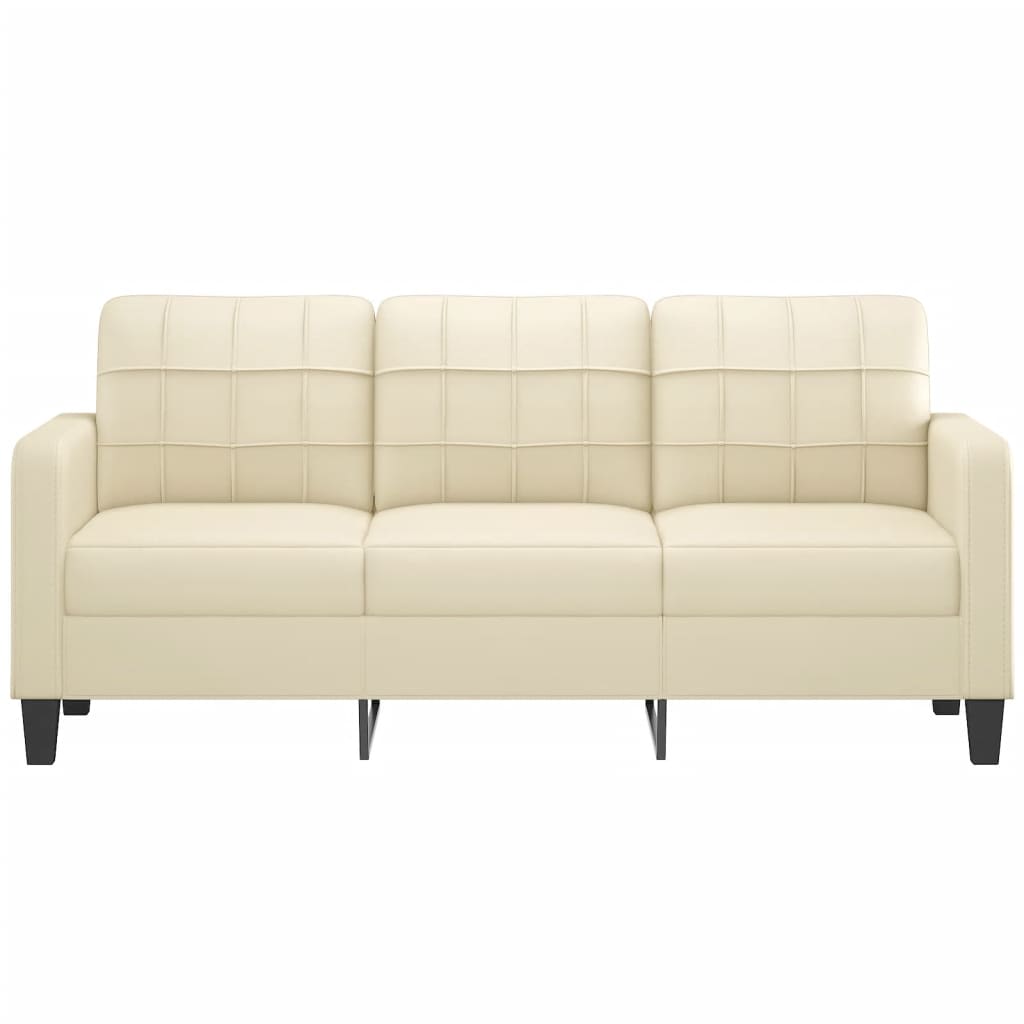 vidaXL 3-personers sofa 180 cm kunstlæder cremefarvet