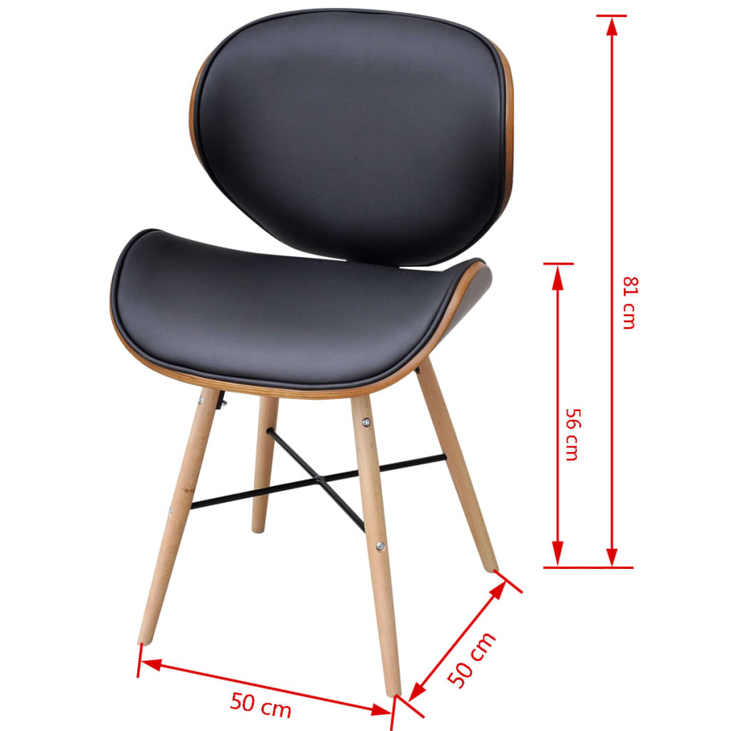 vidaXL spisebordsstole 2 stk. bøjet træ og kunstlæder