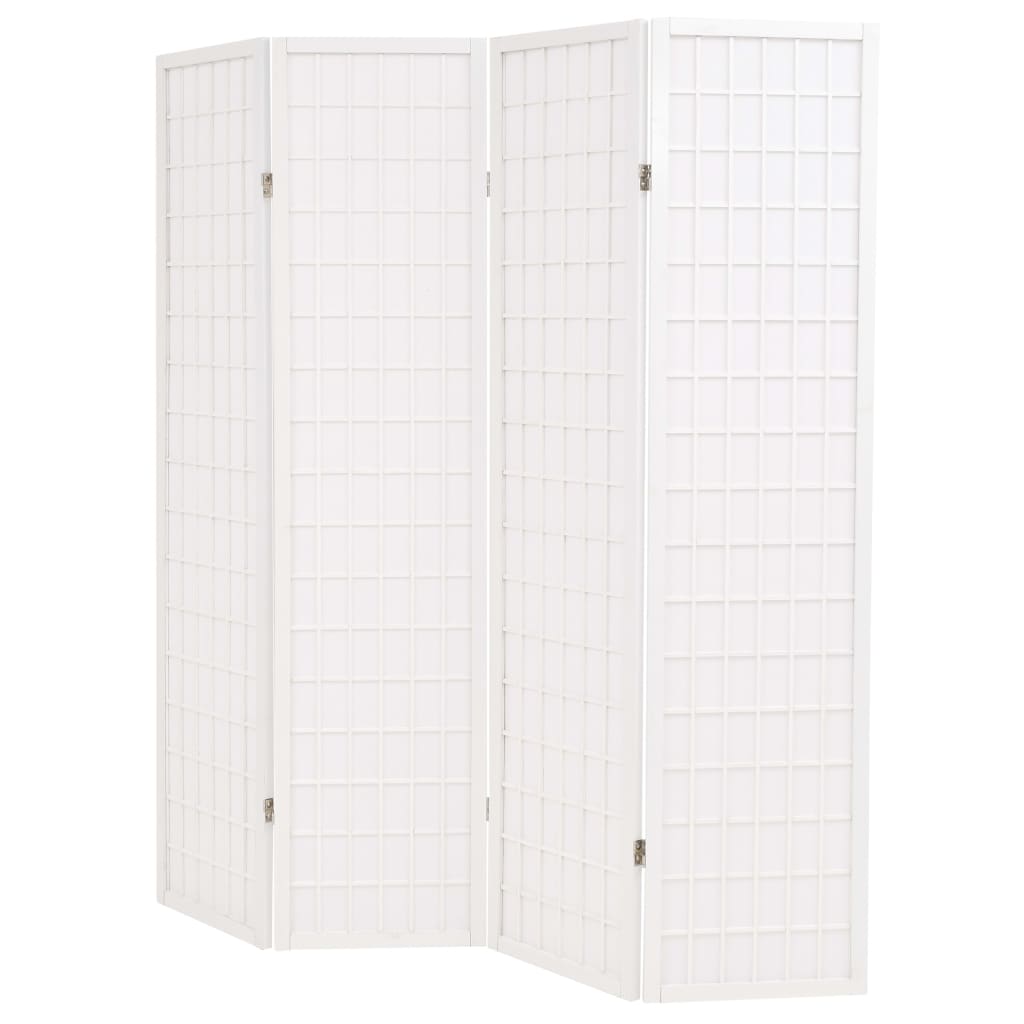 vidaXL foldbar 4-panels rumdeler japansk stil 160 x 170 cm hvid