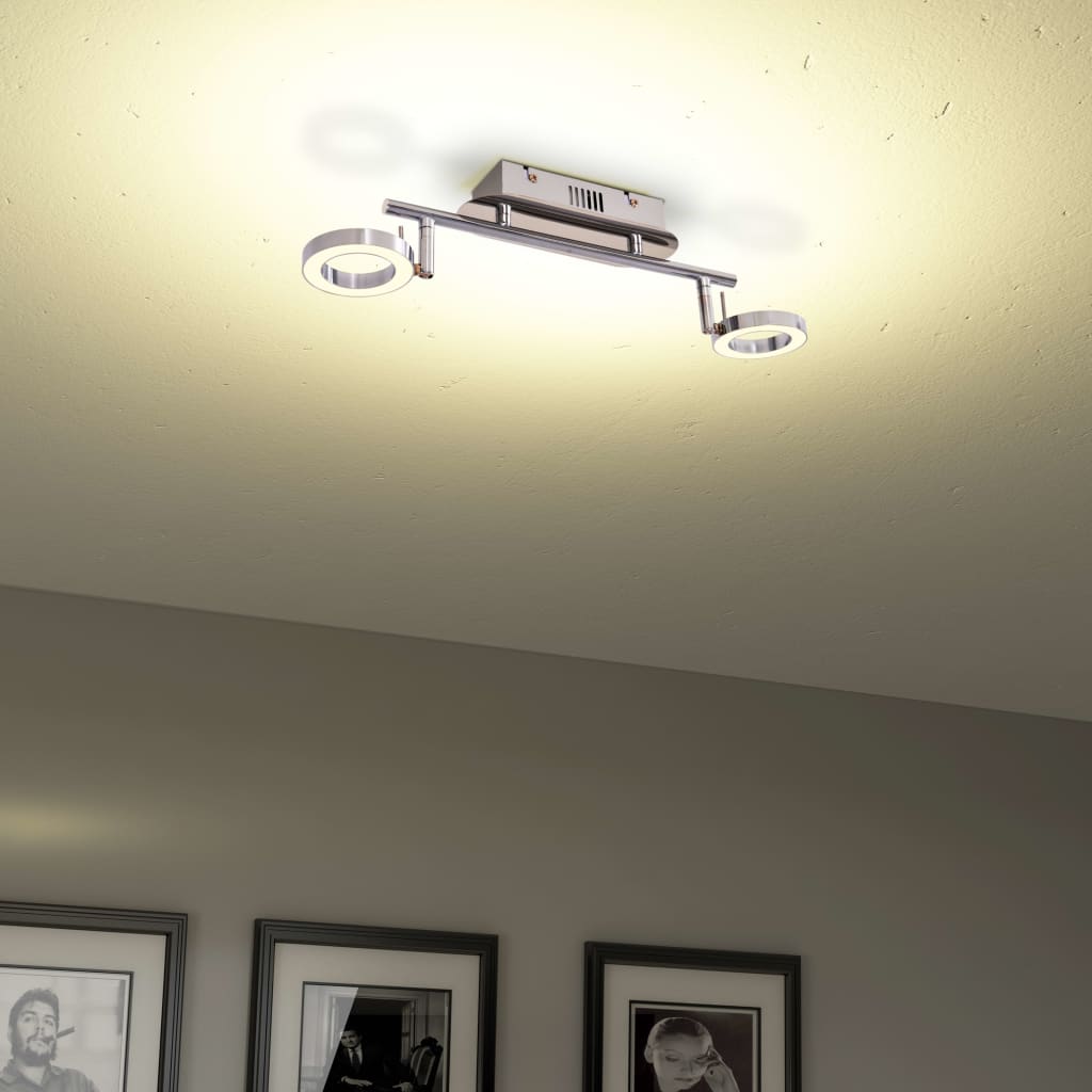 vidaXL LED-væg/loftslampe med 2 pærer varm hvid