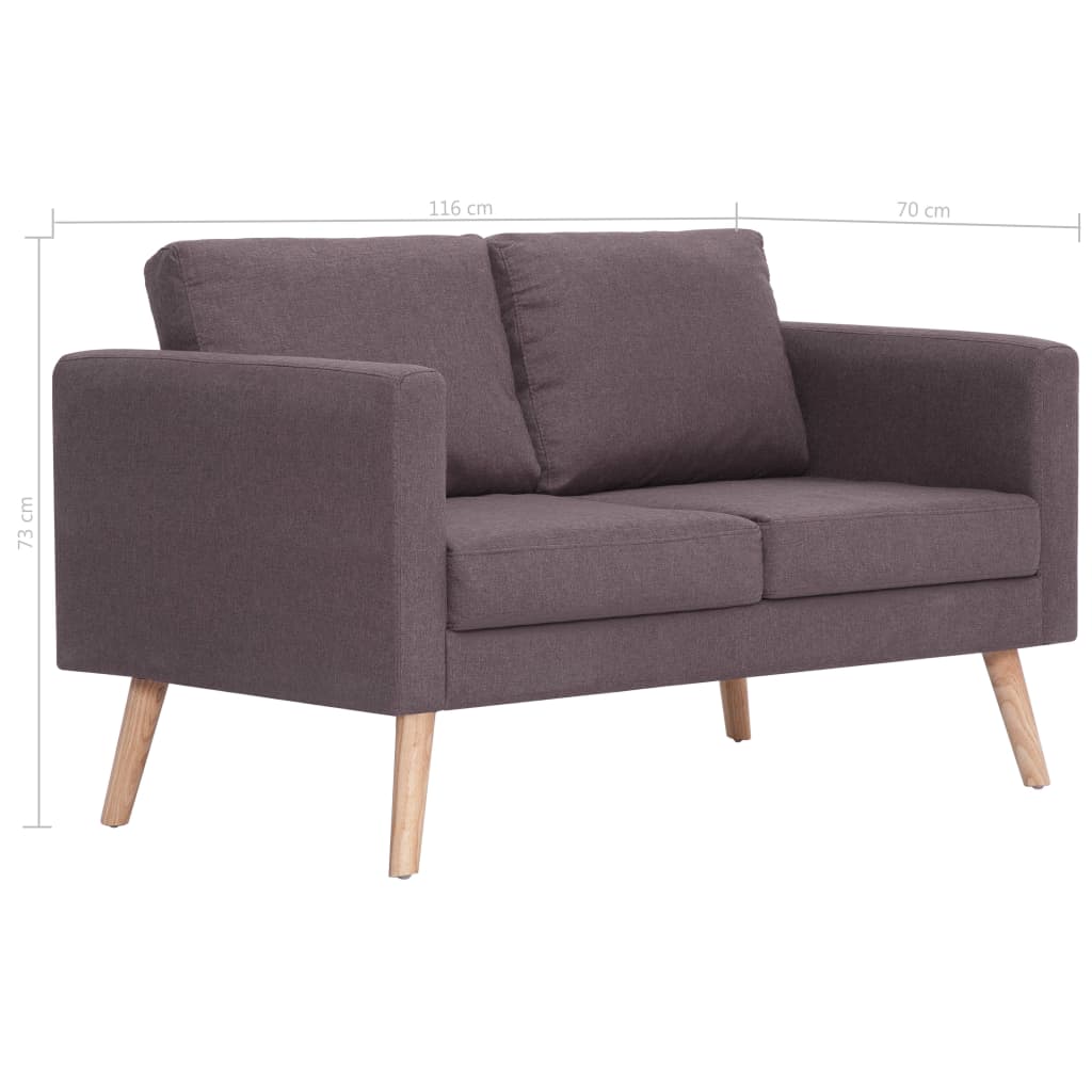 vidaXL 2-personers sofa i stof gråbrun