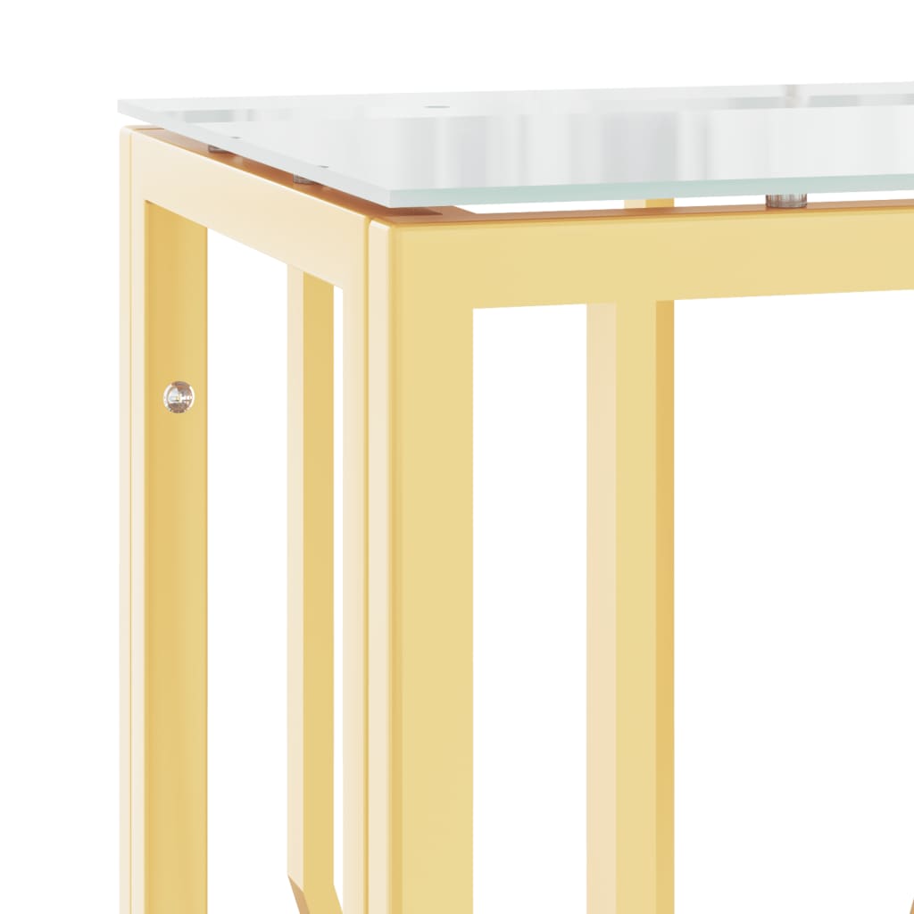 vidaXL konsolbord 70x30x70 cm rustfrit stål og glas guldfarvet