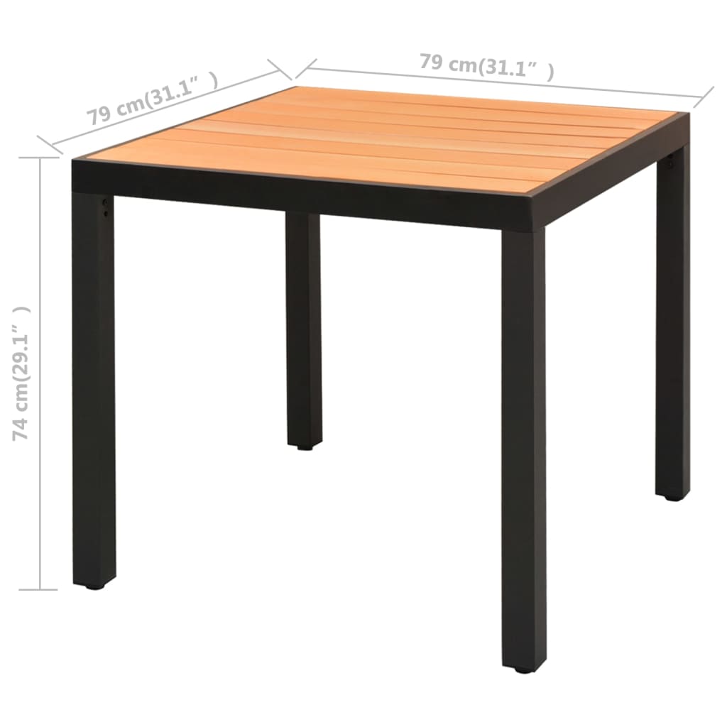 vidaXL spisebordssæt til haven 3 dele polyrattan sort og brun