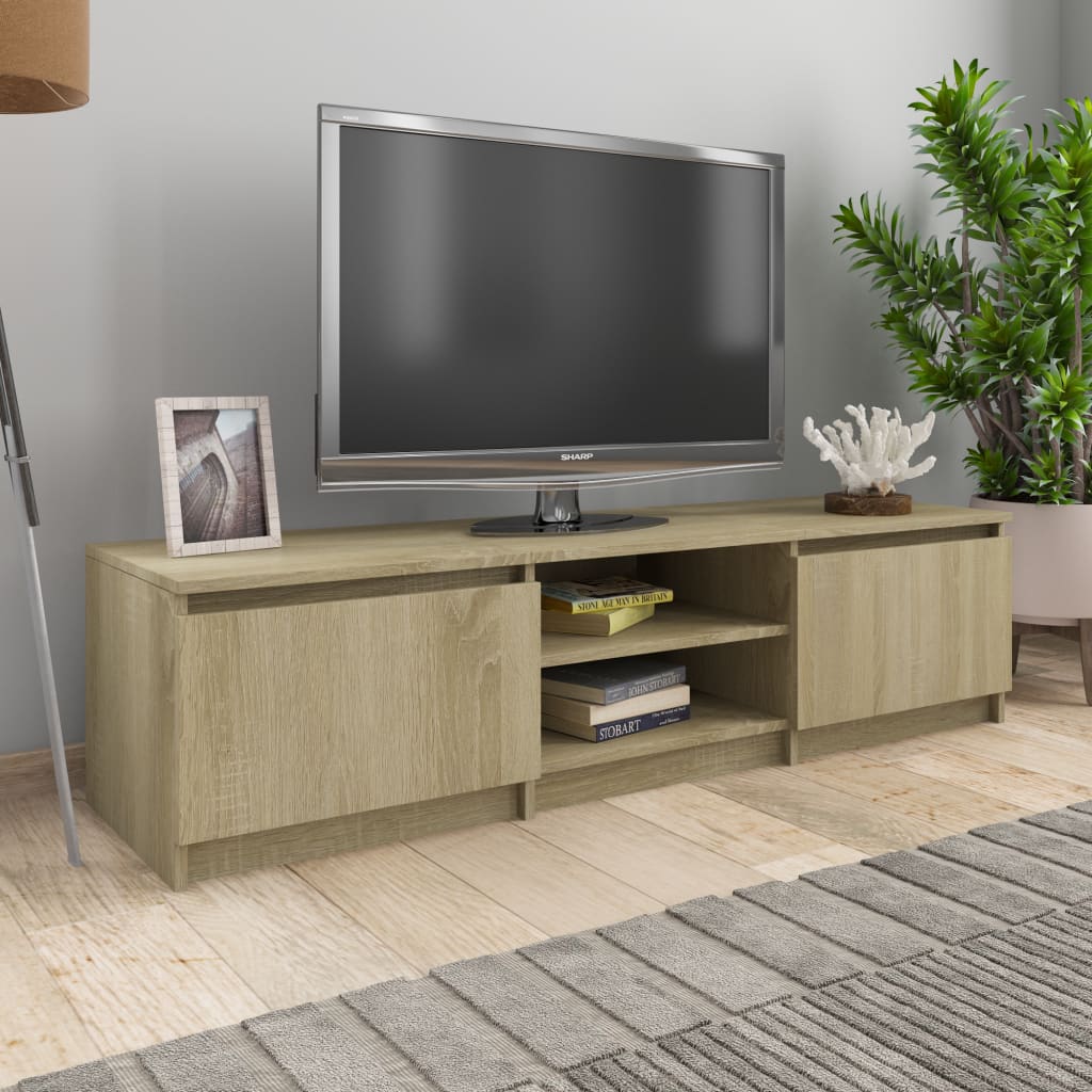 vidaXL tv-bord 140x40x35,5 cm konstrueret træ sonoma-eg