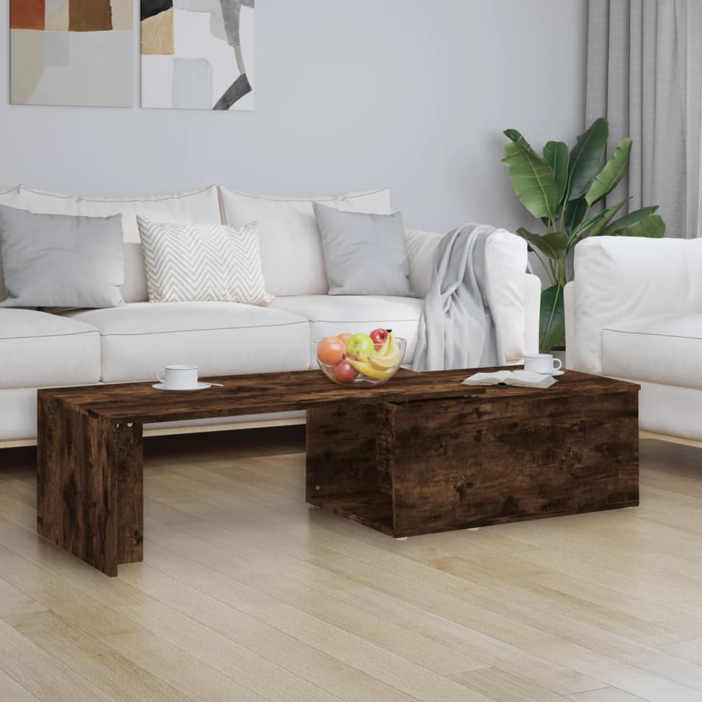 vidaXL sofabord 150x50x35 cm konstrueret træ røget egetræsfarve