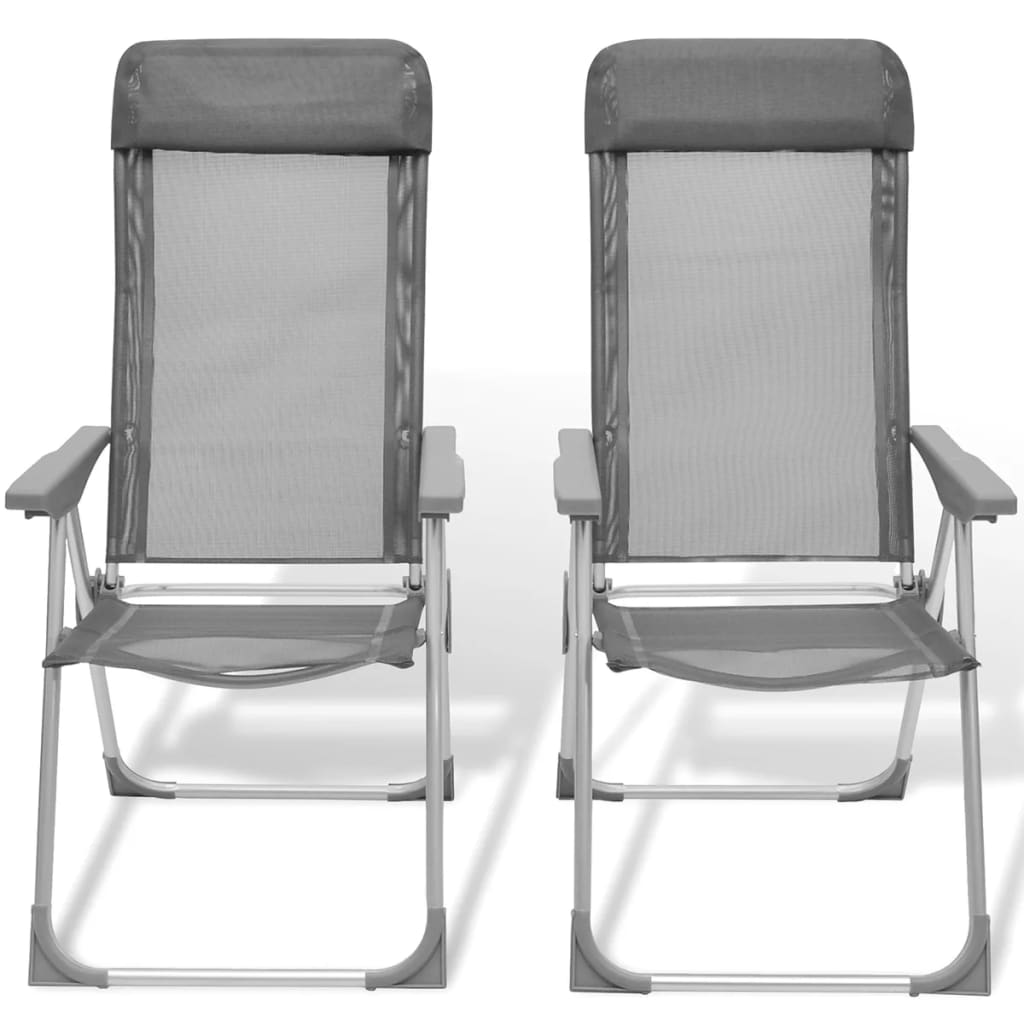 Sammenklappelig justerbar camping stole aluminium sæt af 2