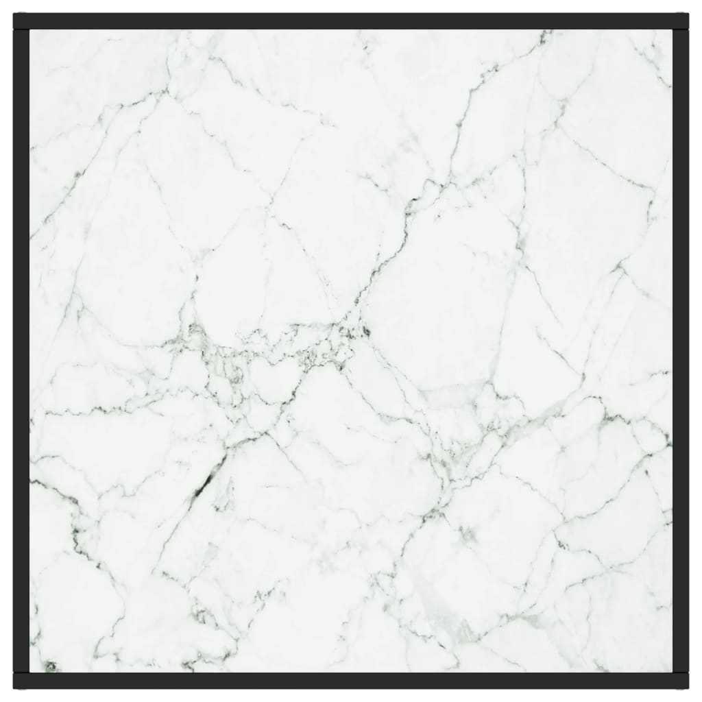 vidaXL tebord 80x80x35 cm marmorglas hvid