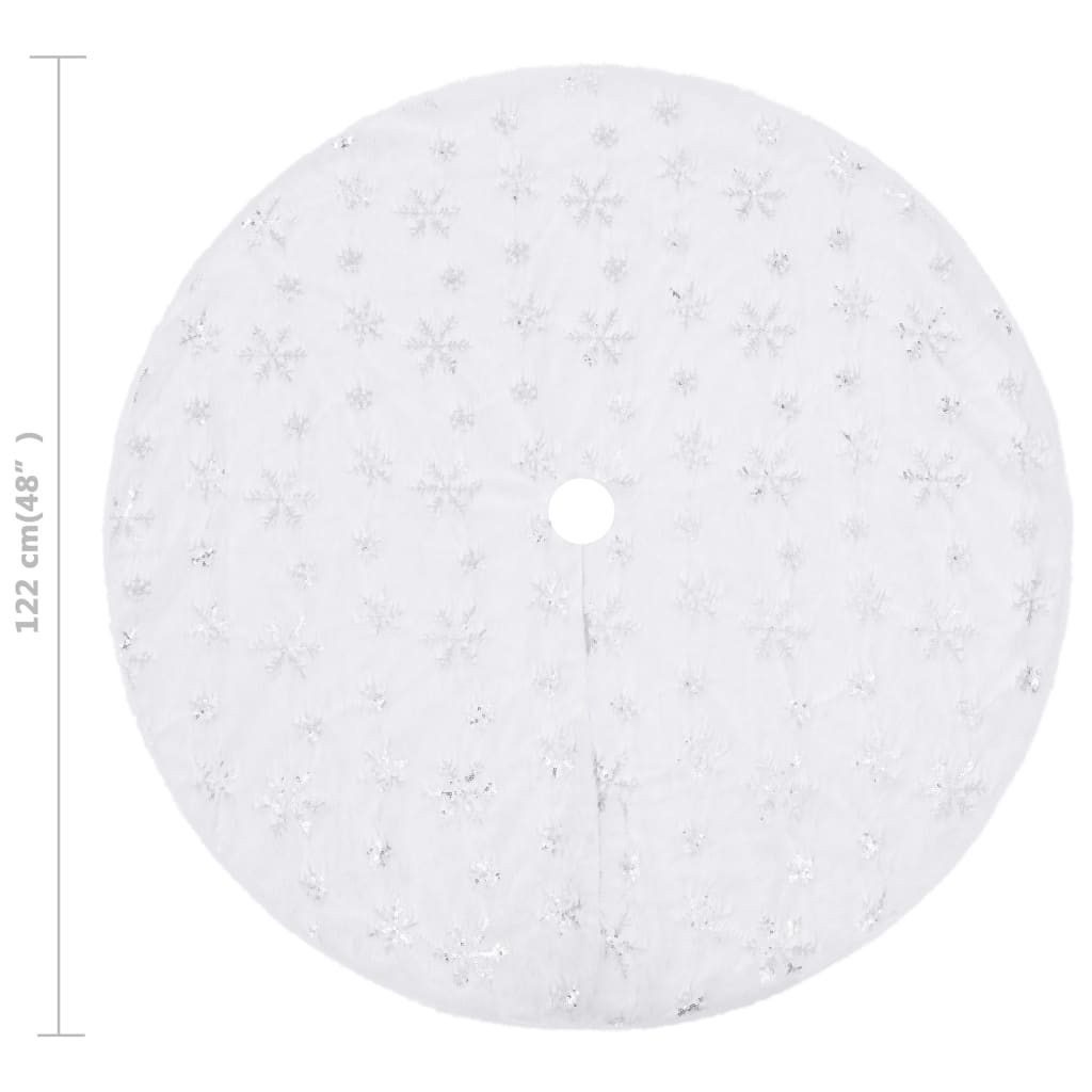 vidaXL luksuriøs skjuler til juletræsfod 122 cm kunstpels hvid