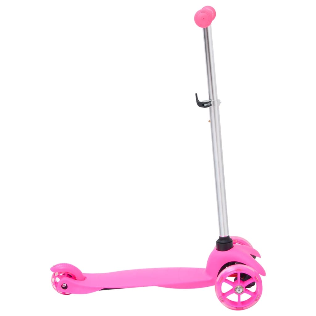 vidaXL 3-hjulet børneløbehjul med justerbart aluminiumsstyr lyserød