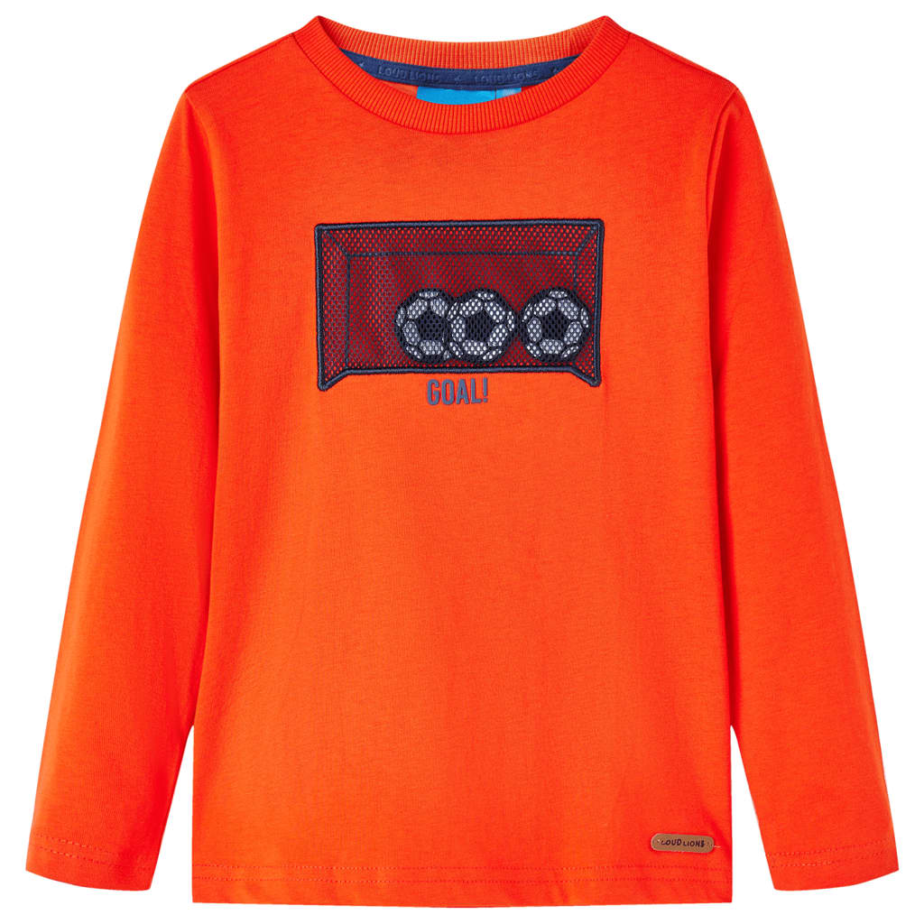 Langærmet T-shirt til børn str. 92 orange
