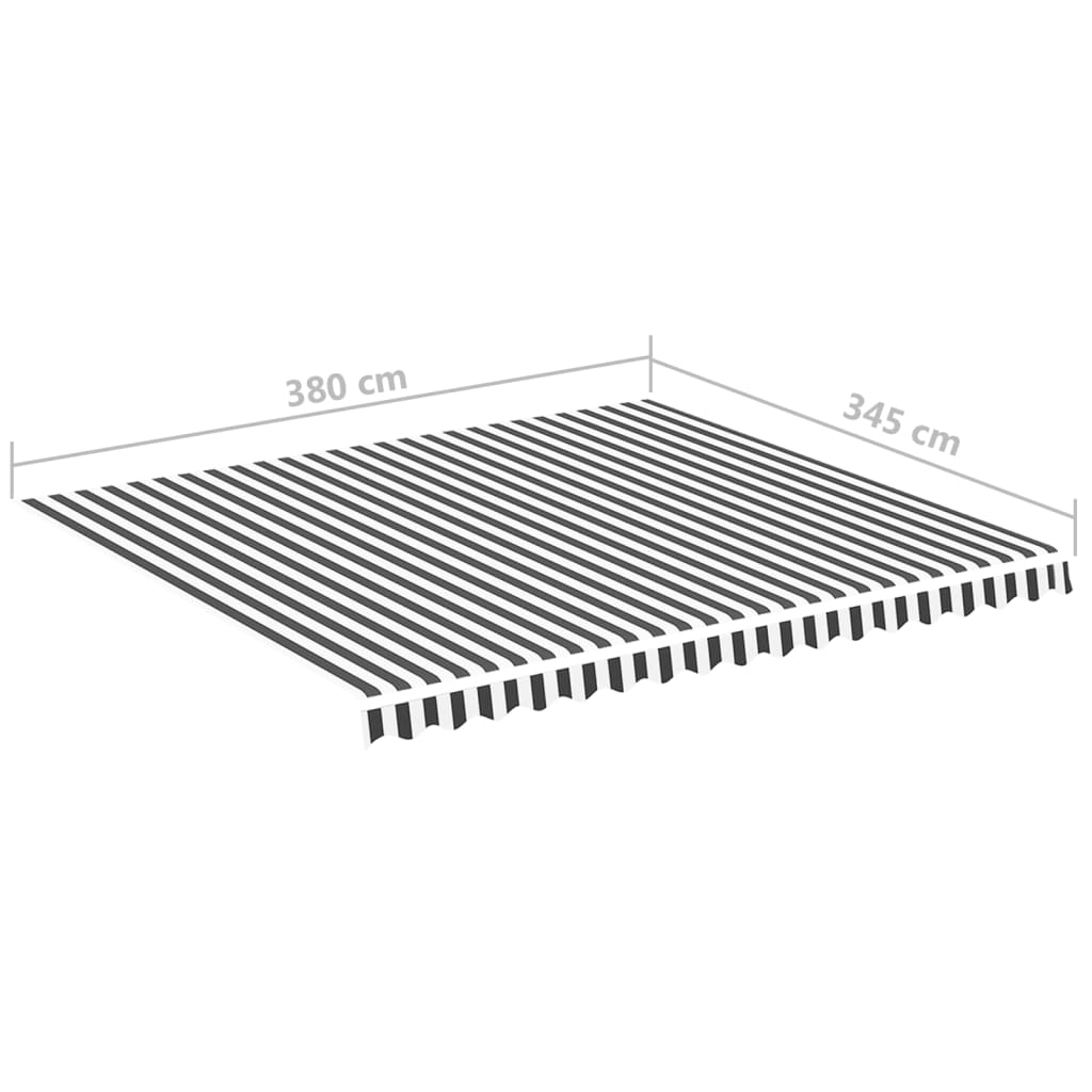 vidaXL udskiftningsdug til markise 4x3,5 m antracitgrå og hvid