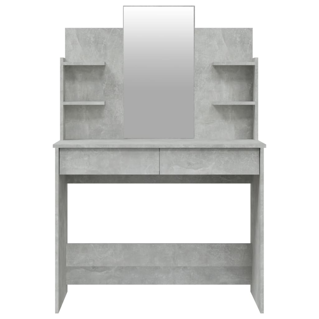 vidaXL makeupbord med spejl 96x40x142 cm betongrå