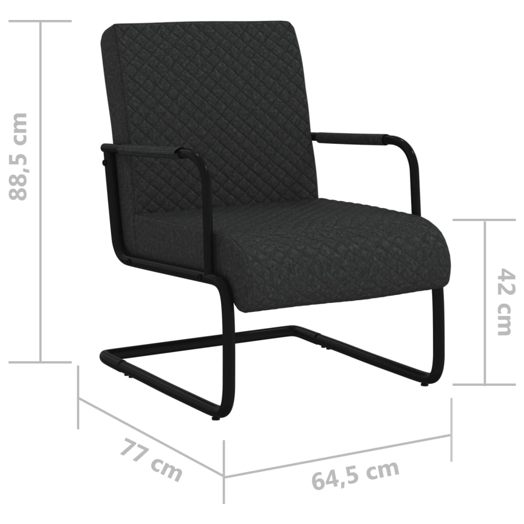 vidaXL stol med cantilever kunstlæder sort