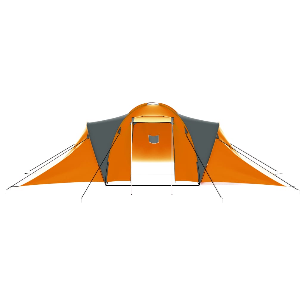 vidaXL campingtelt 9 personer stof grå og orange