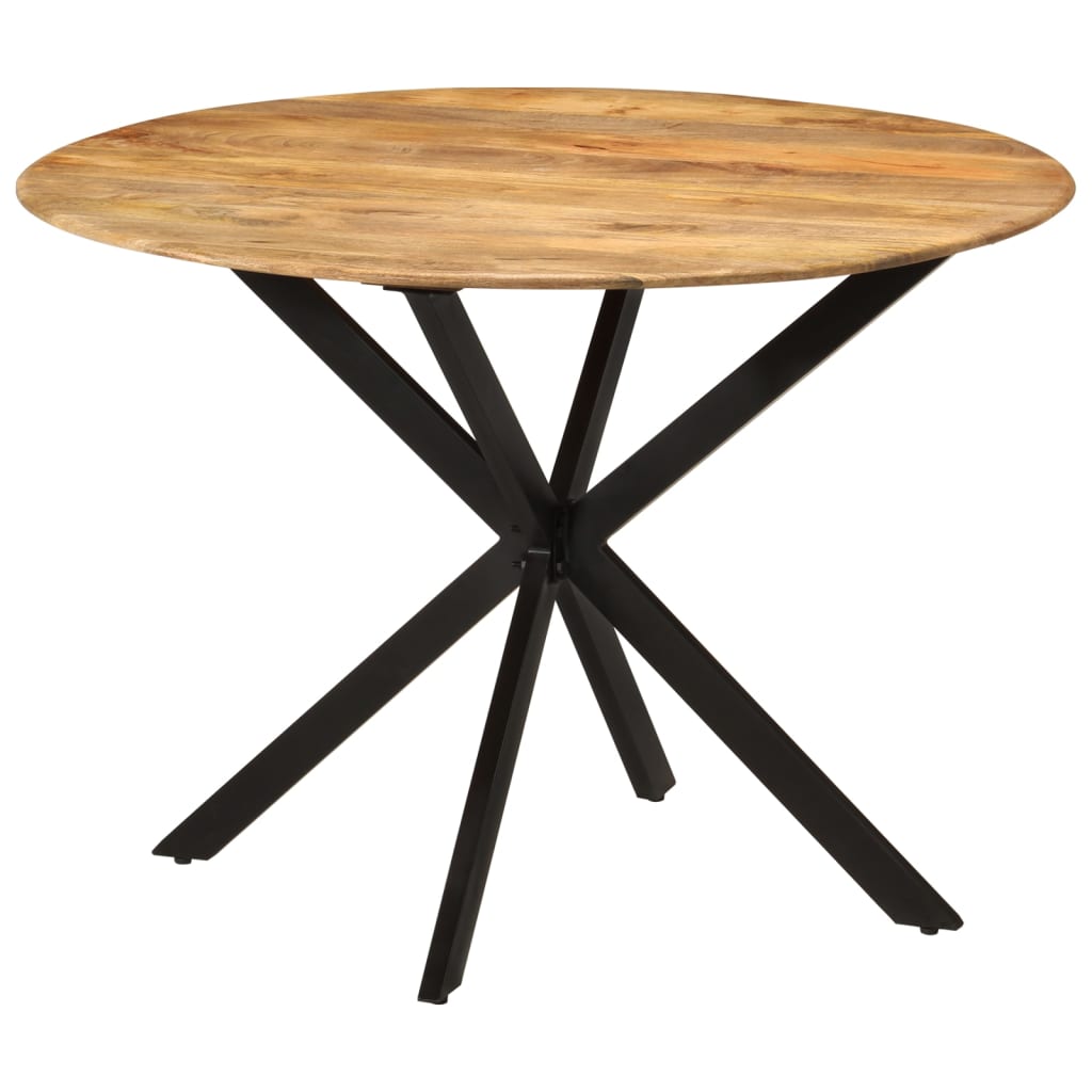 vidaXL spisebord Ø110x78 cm massivt mangotræ og stål