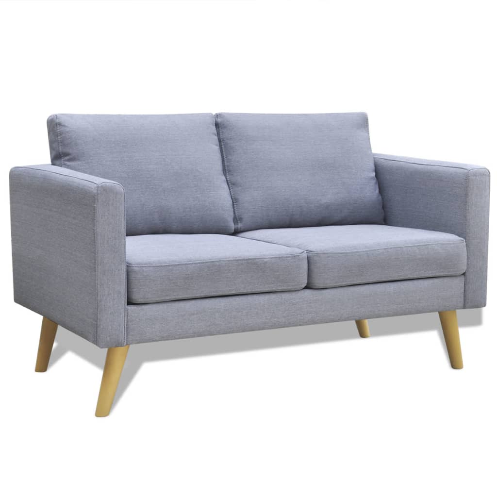 vidaXL sofa 2-pers. stof lysegrå