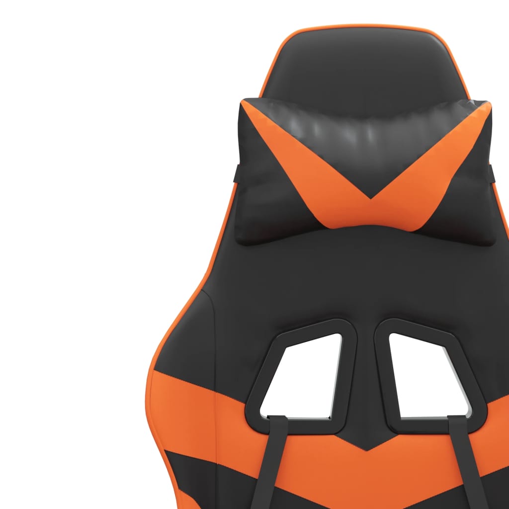 vidaXL drejelig gamingstol kunstlæder sort og orange