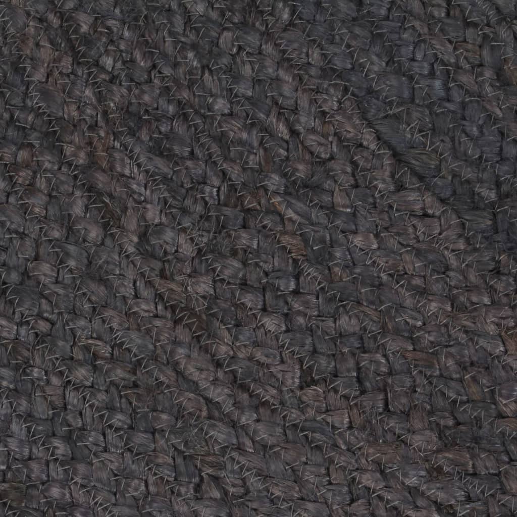 vidaXL håndlavet tæppe jute rund 150 cm mørkegrå