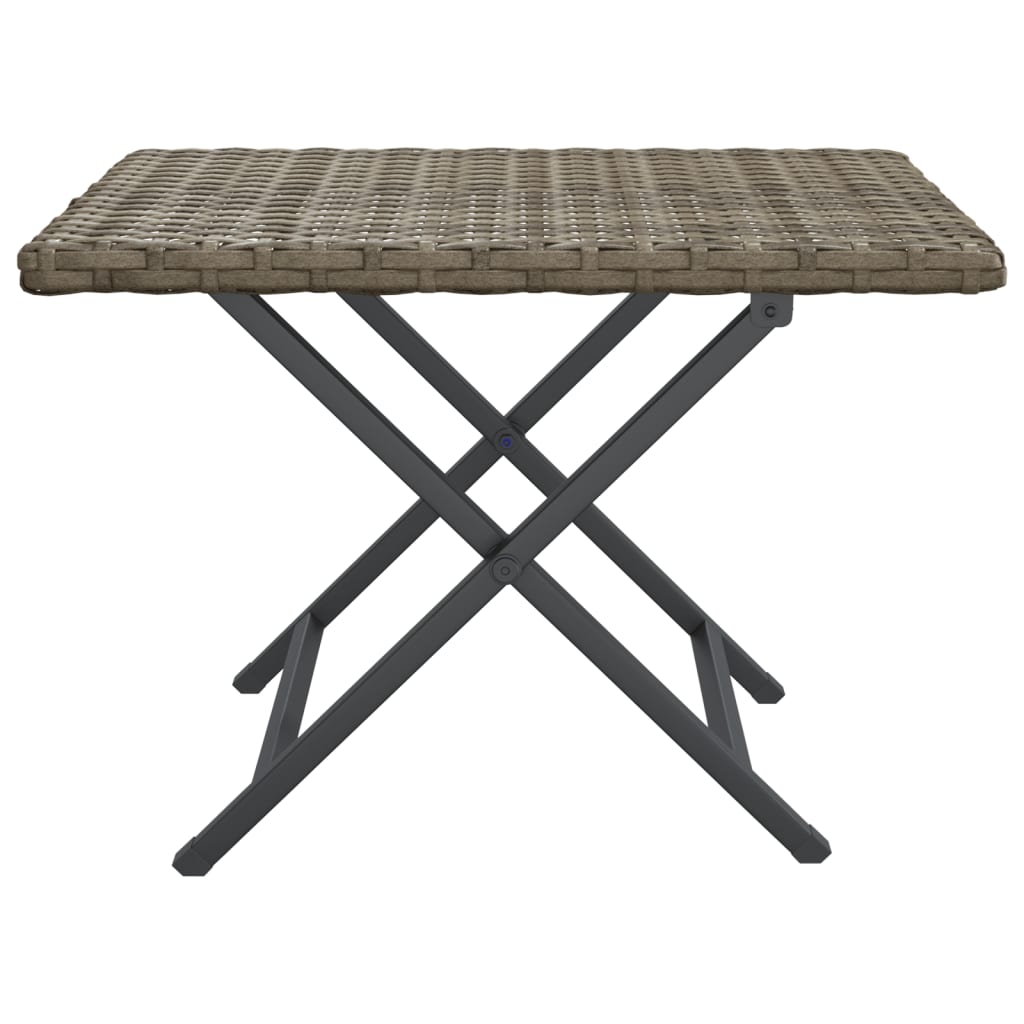 vidaXL foldbart bord 45x35x32 cm polyrattan grå