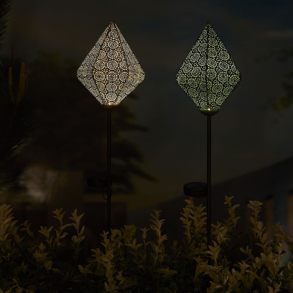 Luxform soldrevet LED-havelampe på spyd Oriental Tyana gammelrosa