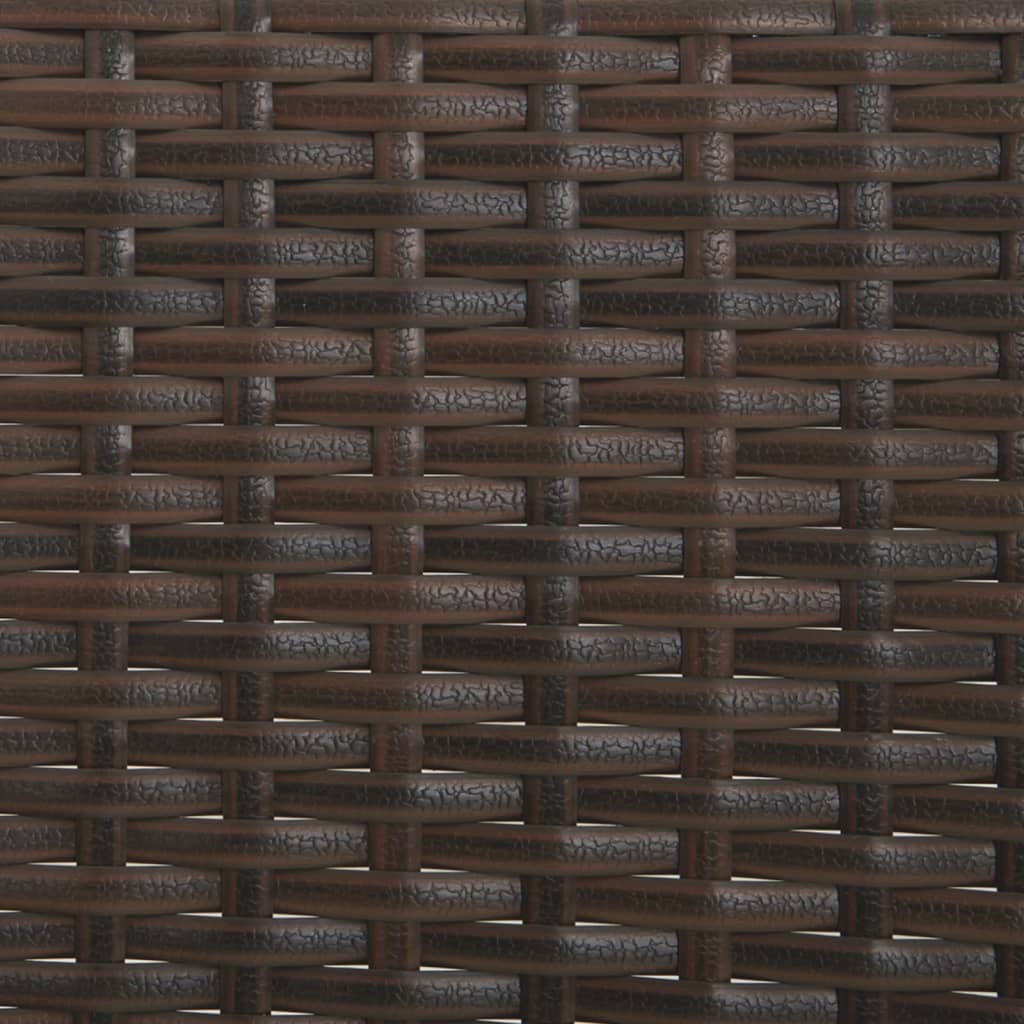 vidaXL 3-personers havebænk med hynder polyrattan brun