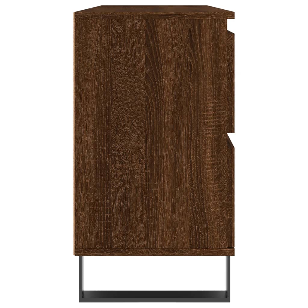 vidaXL badeværelsesskab 80x33x60 cm konstrueret træ brun egetræsfarve