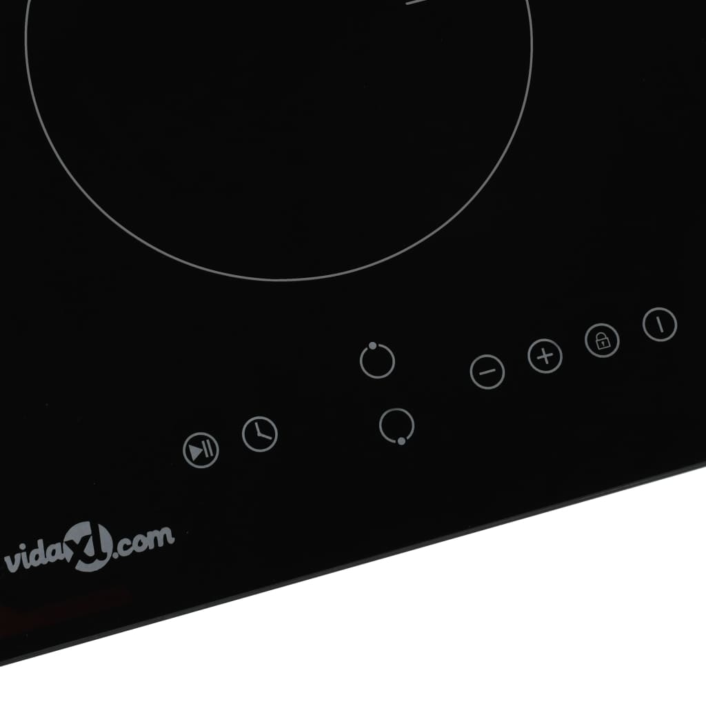 vidaXL induktionskogeplade med 2 brændere Touch Control glas 3500 W