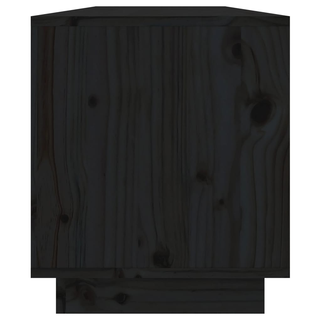 vidaXL tv-bord 110,5x34x40 cm massivt fyrretræ sort
