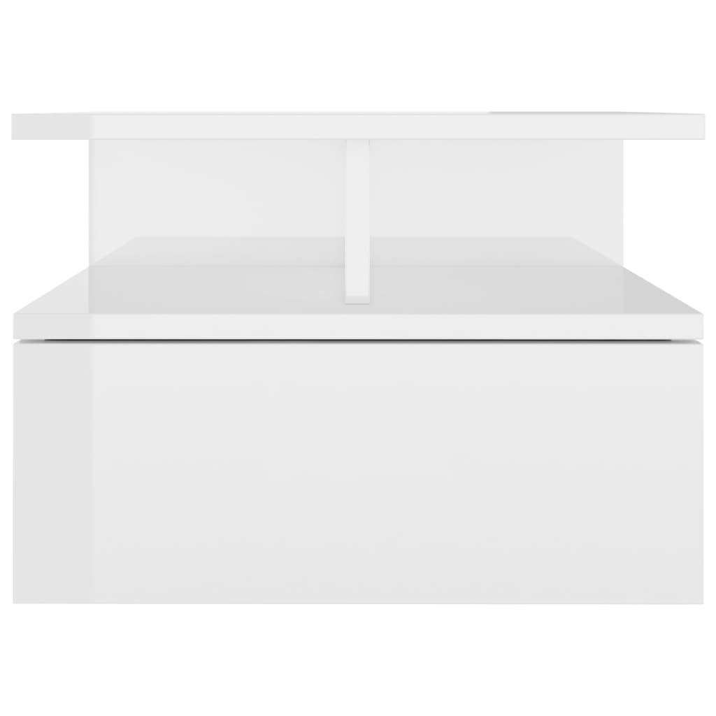vidaXL svævende natbord 40 x 31 x 27 cm spånplade hvid højglans