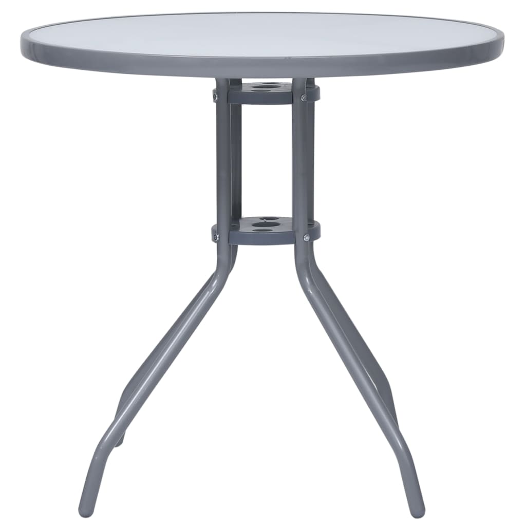 vidaXL spisebordssæt til haven 5 dele aluminium textilene sølvfarvet