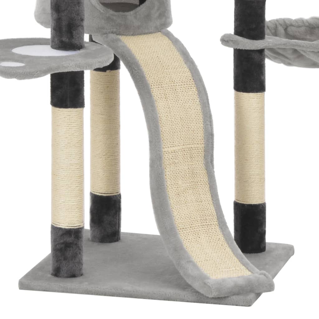 vidaXL kattetræ med sisal-kradsestolper 145 cm grå