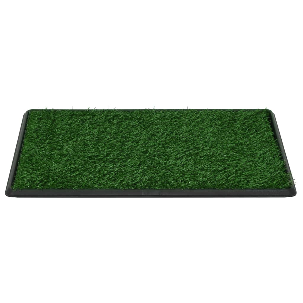 vidaXL kæledyrstoilet med bakke og kunstgræs 76x51x3 cm grøn