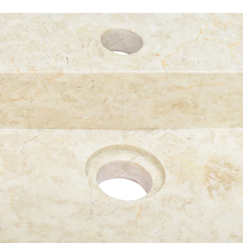 vidaXL håndvask 58x39x10 cm marmor cremefarvet