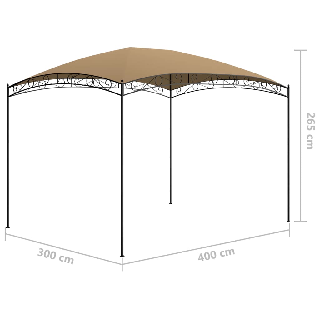 vidaXL pavillon 3x4x2,65 m 180 g/m² gråbrun