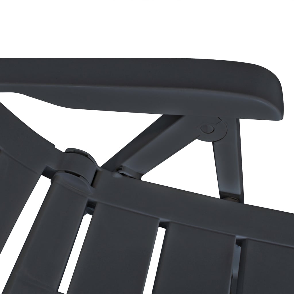 vidaXL havelænestole 6 stk. plastik antracitgrå