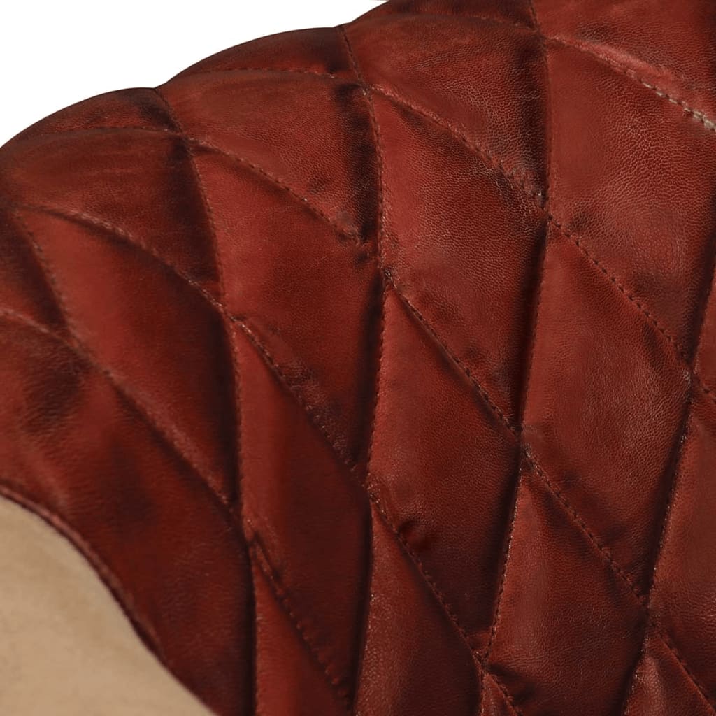vidaXL lænestol ægte læder og stof brun og beige