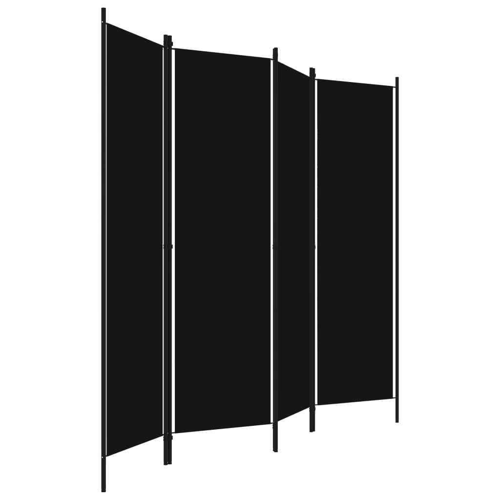 vidaXL 4-panels rumdeler 200 x 180 cm sort