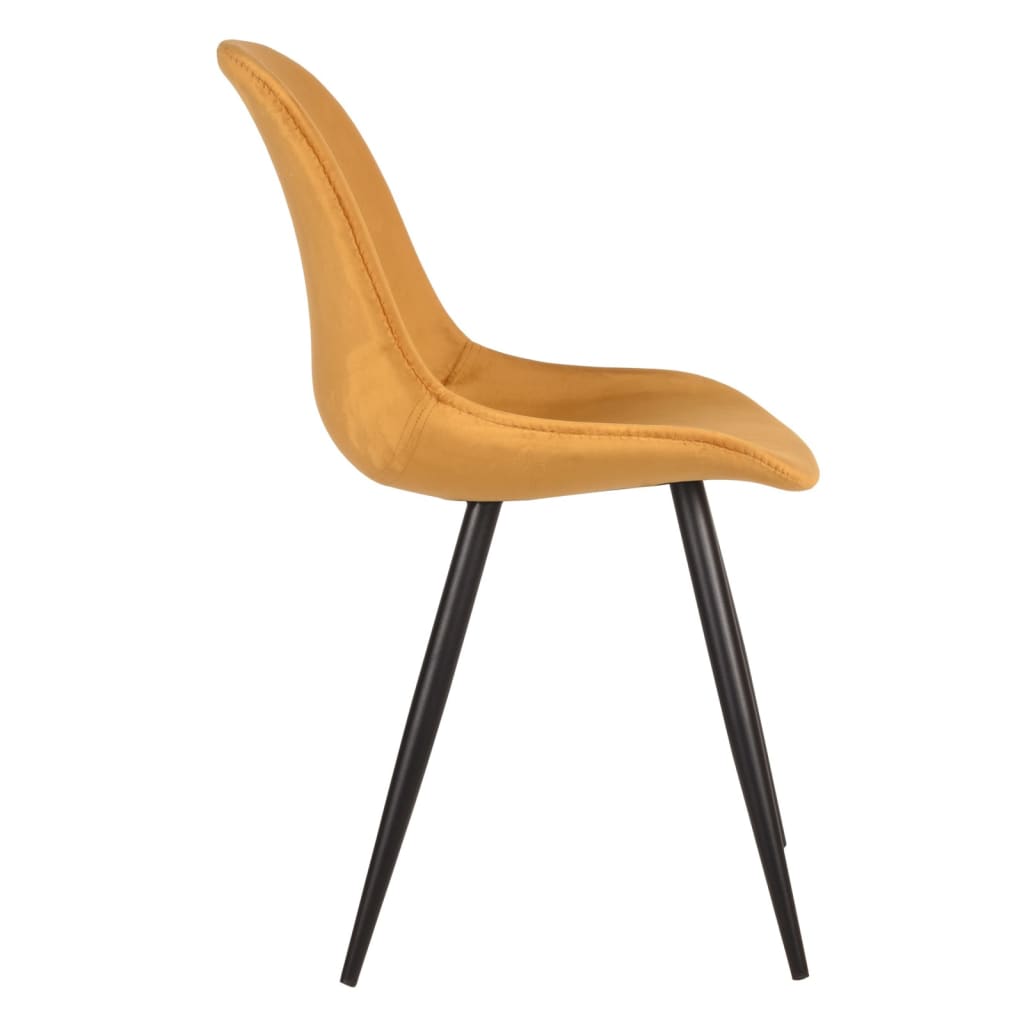LABEL51 spisebordsstole 2 stk. Capri 46x56x88 cm okkerfarvet