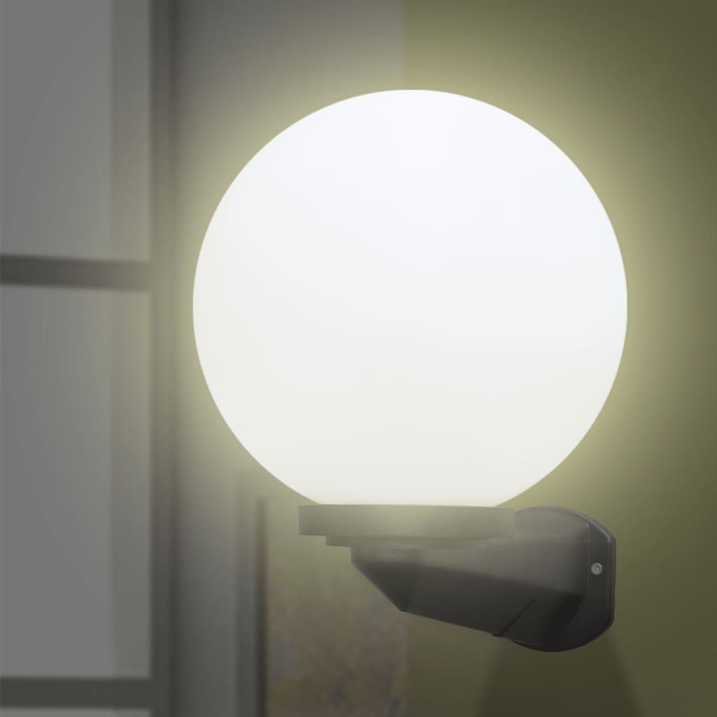 Kugleformet væglampe, E27, 25 cm, PMMA