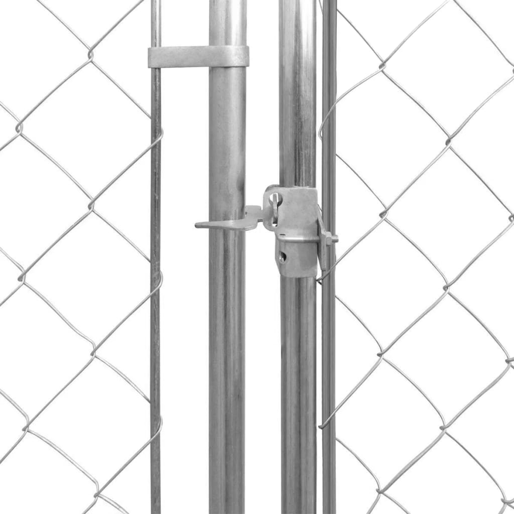 vidaXL udendørs hundeløbegård galvaniseret stål 570x570x185 cm