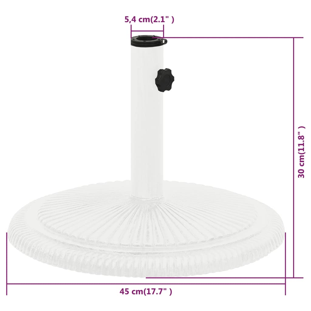 vidaXL parasolfod 45x45x30 cm støbejern hvid