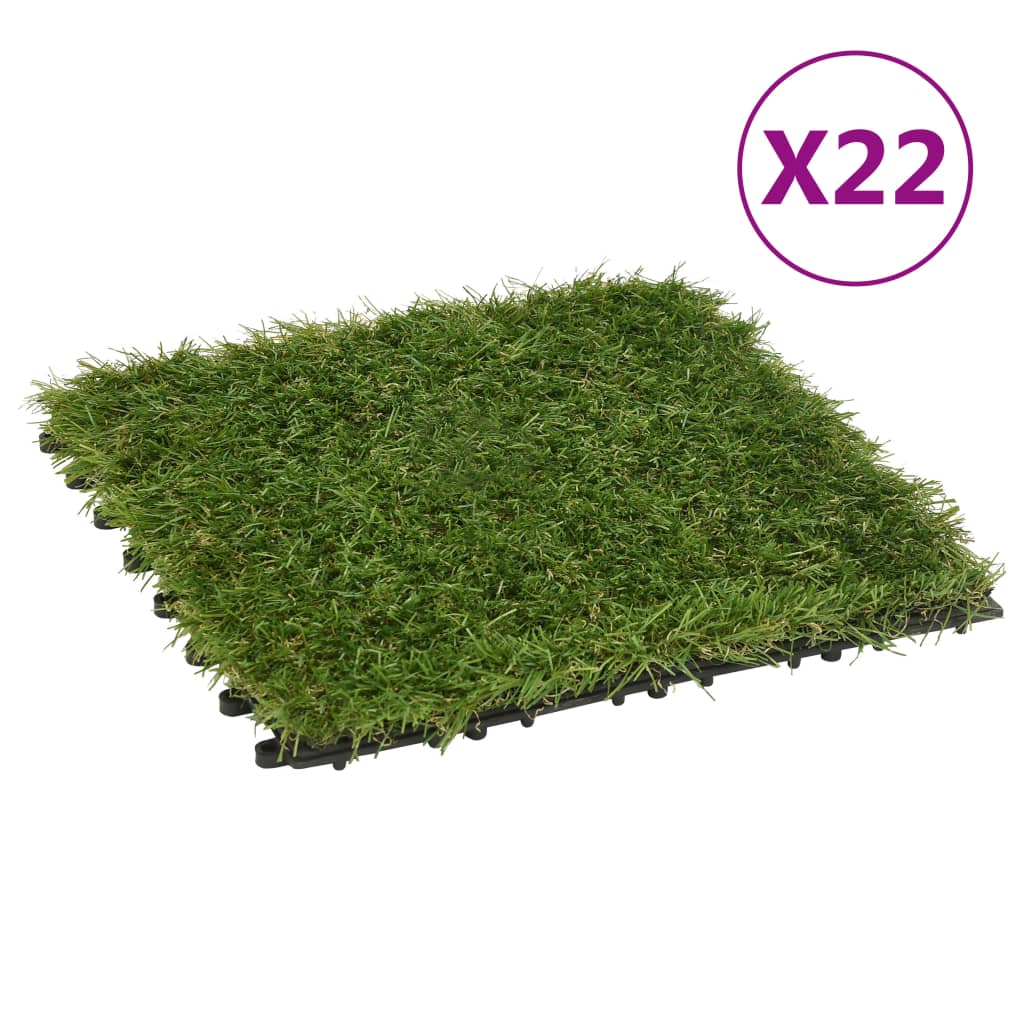 vidaXL kunstgræsfliser 22 stk. 30x30 cm grøn