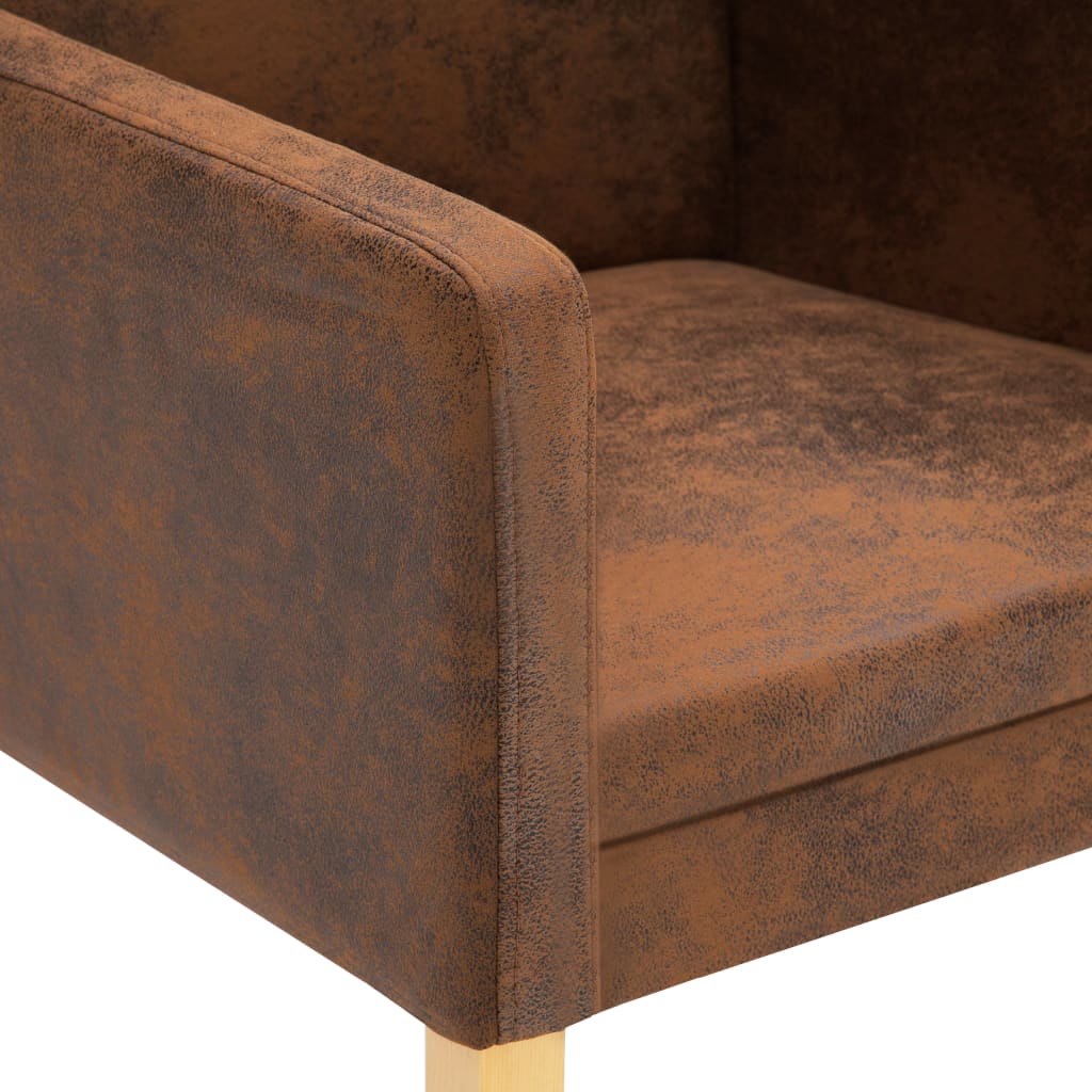 vidaXL spisebordsstole 2 stk. imiteret ruskind brun