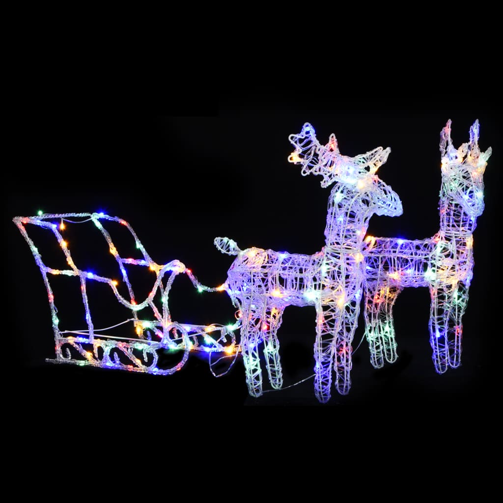 vidaXL rensdyr og kane julefigur 160 LED'er 130 cm akryl