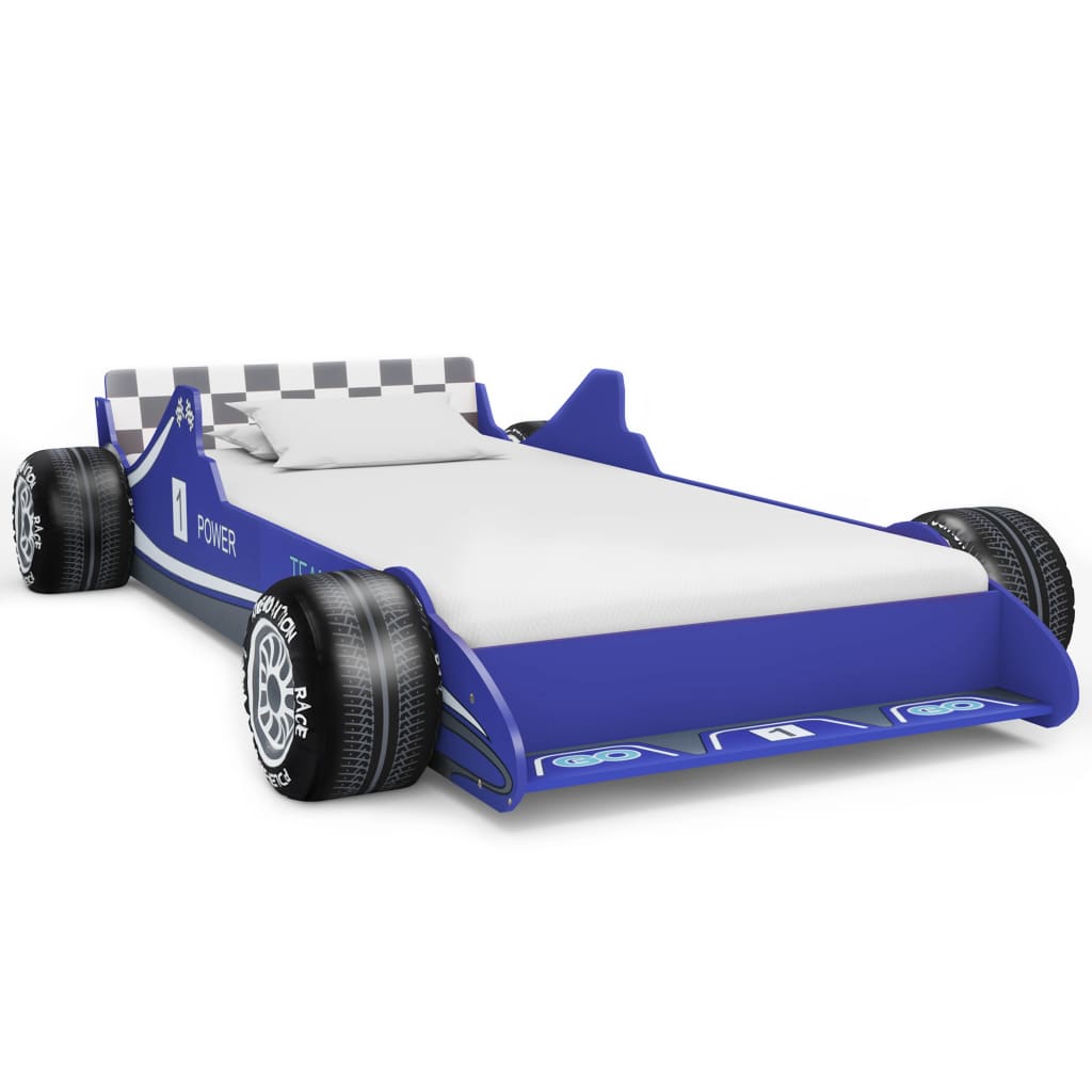 vidaXL racerbilseng til børn 90 x 200 cm blå