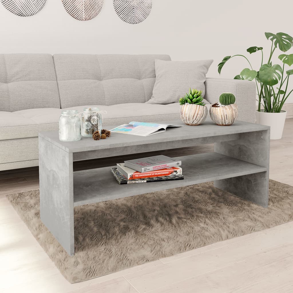 vidaXL sofabord 100x40x40 cm konstrueret træ betongrå