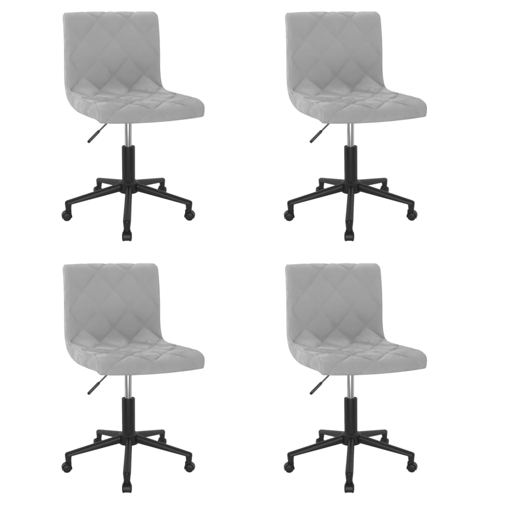 vidaXL drejelige spisebordsstole 4 stk. fløjl lysegrå