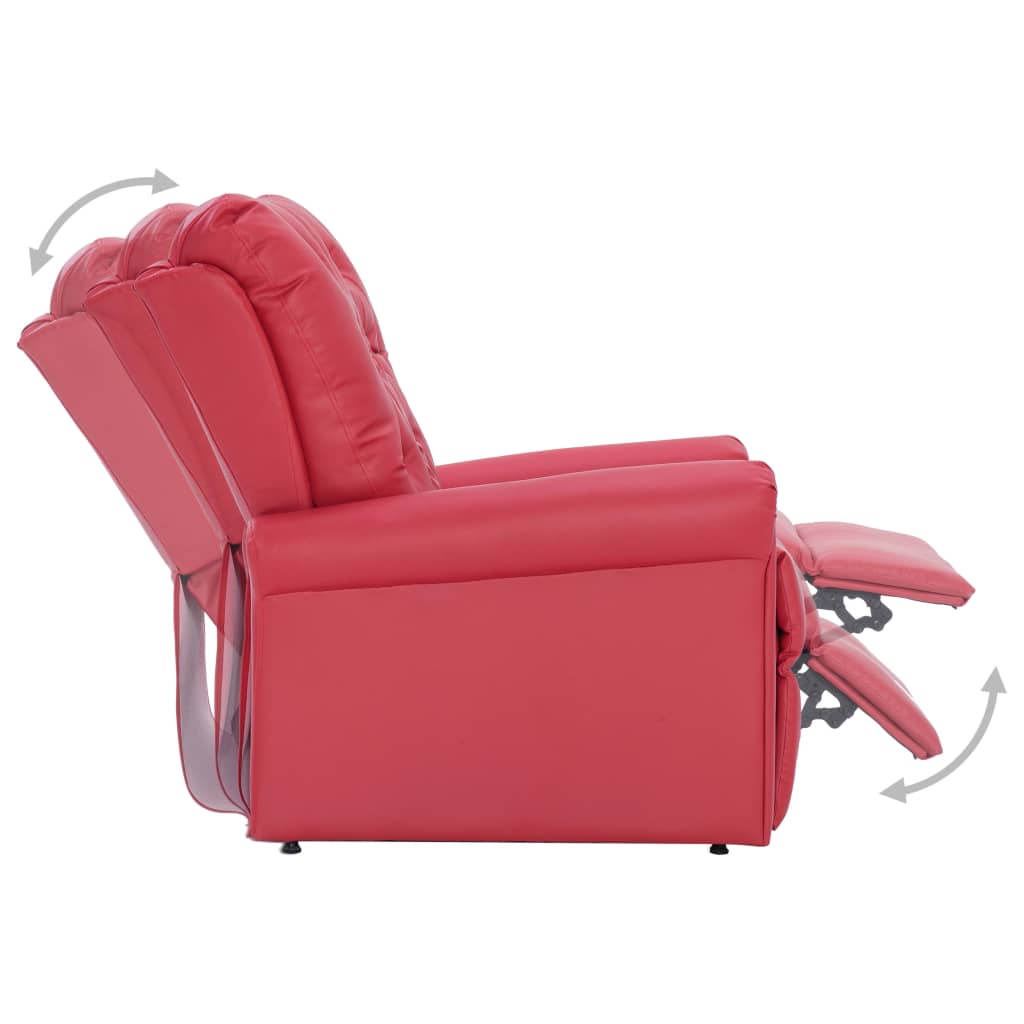 vidaXL massagelænestol kunstlæder rød
