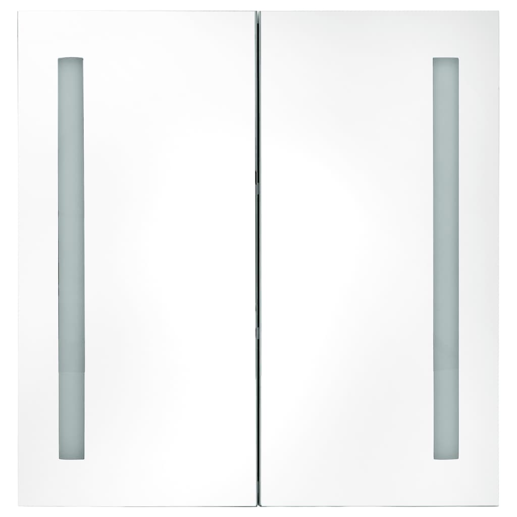 vidaXL badeværelsesskab med spejl + LED-lys 62x14x60 cm grå