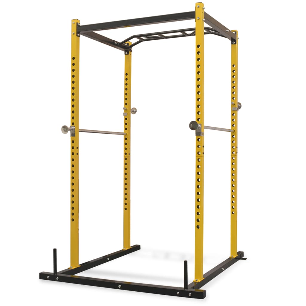 vidaXL fitness-styrketårn 140 x 145 x 214 cm gul og sort